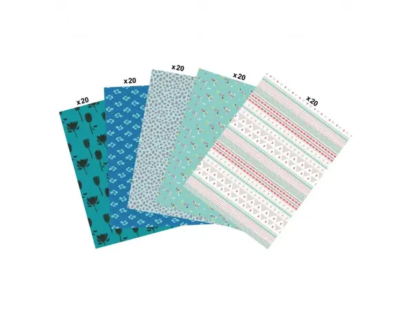 Papier decopatch 30x40cm coloris bleu assortis         pochette 100 feuilles — Non classé