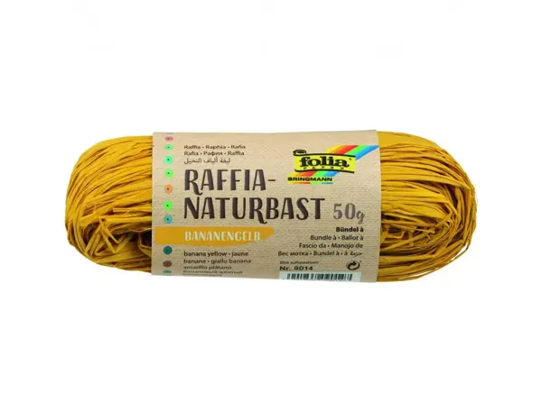 Raphia vegetal clairefontaine coloris jaune pelote 50g — Non classé