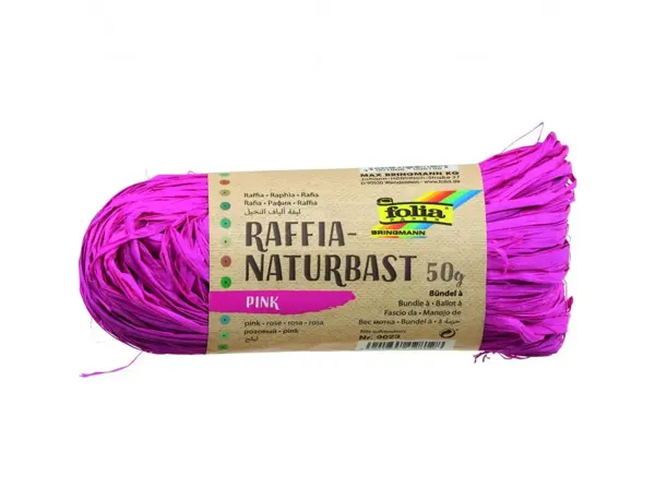 Raphia vegetal clairefontaine coloris rose pelote 50g — Non classé