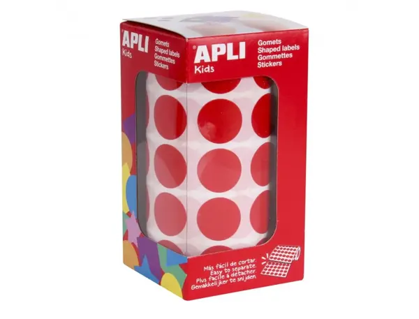 Gommette apli ronde 20mm coloris rouge rouleau 1770 unites — Non classé