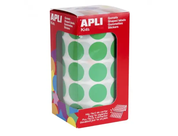 Gommette apli ronde 20mm coloris vert rouleau 1770 unites — Non classé