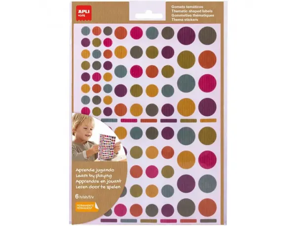 APLI kids Gommettes "Rond", kraft nature, en sachet — Fournitures