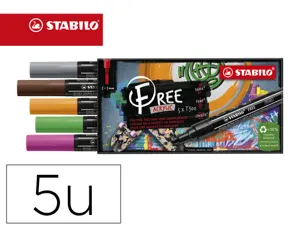 Marqueur Stabilo Vintage Free Acrylic Toutes Surfaces T300 Pointe Moyenne Set 3 Coloris Assortis Coffret 5 Unites — DESSIN…