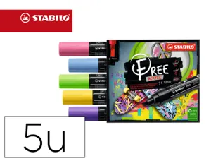 Marqueur stabilo seaside free acrylic toutes surfaces t800 pointe large biseautee set 4 coloris assortis coffret 5 uni —…