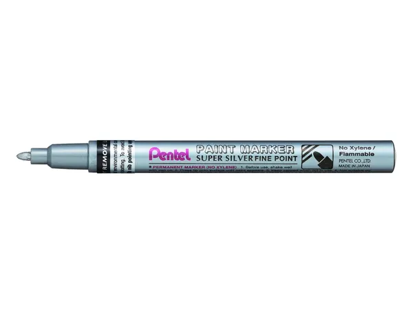Marqueur pentel peinture paint marker multi-supports   pointe fine 2,9mm coloris     argent — Non classé