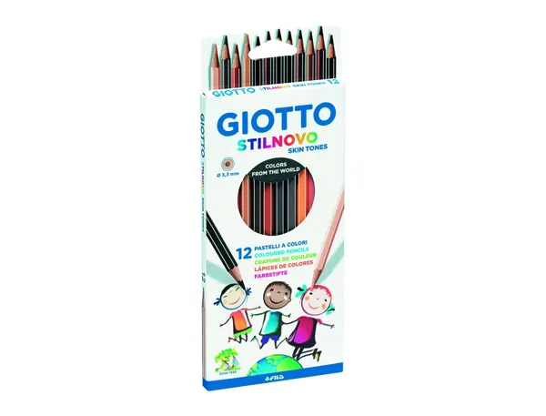 GIOTTO Crayon de couleur STILNOVO SKIN TONES, étui de 12 — Fournitures