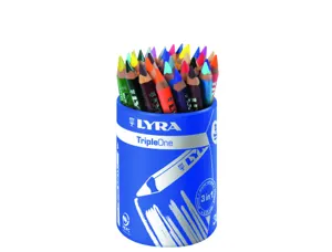 Pot crayons couleurs triple one lyra corps triangulaire   12cm mine 6mm 36 unites       coloris assortis — Non classé