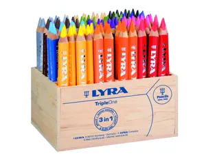 Classpack crayons couleurs triple one lyra corps         triangulaire 12cm mine 6mm 96 unites coloris assortis — Non classé