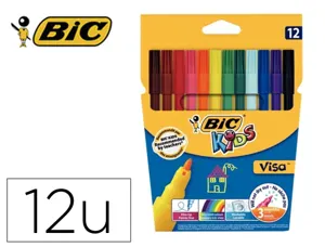 Lot bic kids visa 880 25 pochettes de 12 feutres       pointe fine dont 5 gratuites  coloris vifs assortis — Non classé