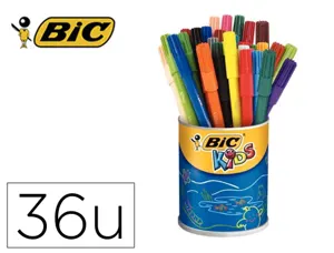 Lot bic kids visa 880 6 pots de 36 feutres pointe fine     dont 1 gratuit coloris        assortis — Non classé