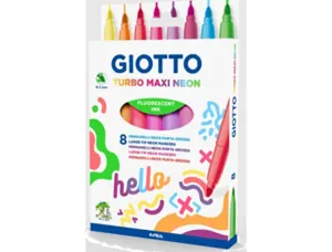 Pochette feutres turbo maxi giotto encre lavable 8 unites coloris fluos assortis — Non classé