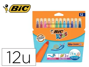 Lot bic kids couleur xl 12 pochettes de 12 feutres       pointe extra large dont 3     gratuites coloris assortis — Non…