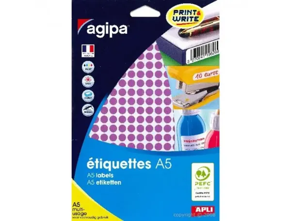 Pastilles multi-usage apli 8mm pochette de 10 coloris    mauve 2940 unites — Non classé