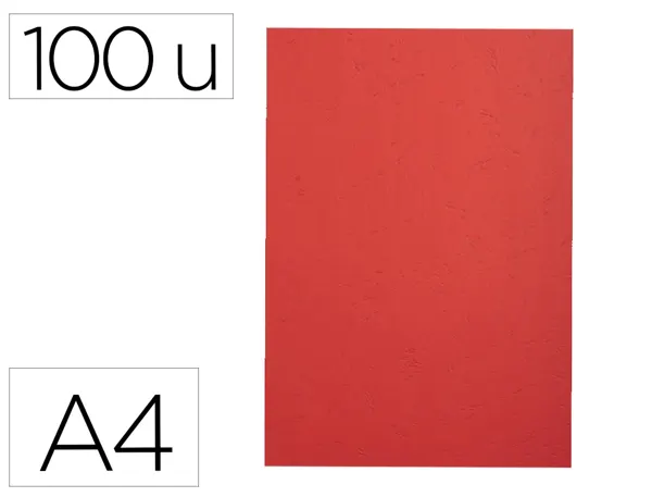 Couverture exacompta grain cuir recycle a4 270g paquet   de 100 unites coloris rouge — Non classé