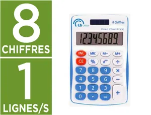 Calculatrice de poche easy lb office 8 chiffres solaire ou  pile coloris assortis — Non classé