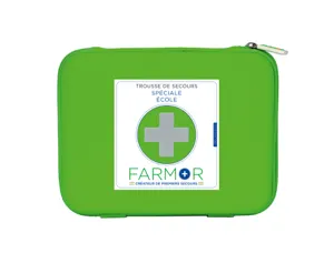 Trousse de secours farmor ecole grand modele multi      poches de rangement fermeture zip coloris vert — Non classé