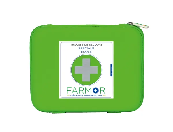 Trousse de secours farmor ecole grand modele multi      poches de rangement fermeture zip coloris vert — Non classé