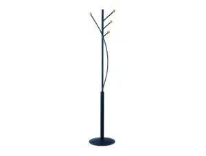 Porte-manteaux maulaura 4 pateres acier laque et hetre  hauteur 180cm coloris noir — Non classé