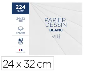 Pochette 1er prix dessin blanc24x32cm 224g 12 feuilles — Non classé