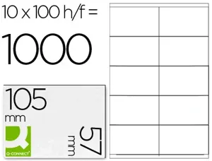 Étiquette adhésive q-connect 105x57mm coins droits imprimante jet d'encre laser copieur boîte 100 feuilles 1000 unités —…