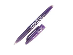 Roller pilot frixion ball écriture moyenne 0.5mm encre effaçable grip préhension rechargeable gomme sertie violet — Non…