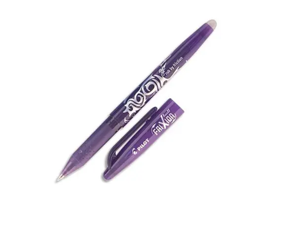Roller pilot frixion ball écriture moyenne 0.5mm encre effaçable grip préhension rechargeable gomme sertie violet — Non…