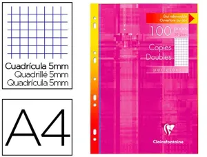 Copie double clairefontaine a4 210x297mm papier vélin velouté 100p 90g 5x5mm perforées étui verni — Non classé