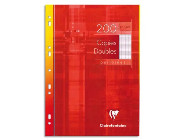 Copie double clairefontaine a4 210x297mm papier vélin velouté 200p 90g séyès perforées étui verni — Non classé