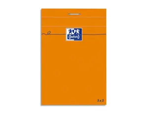 Bloc bureau oxford a7+ papier vélin surfin agrafé en tête couverture enveloppante 85x120mm 80f 80g 5x5mm orange — Non classé