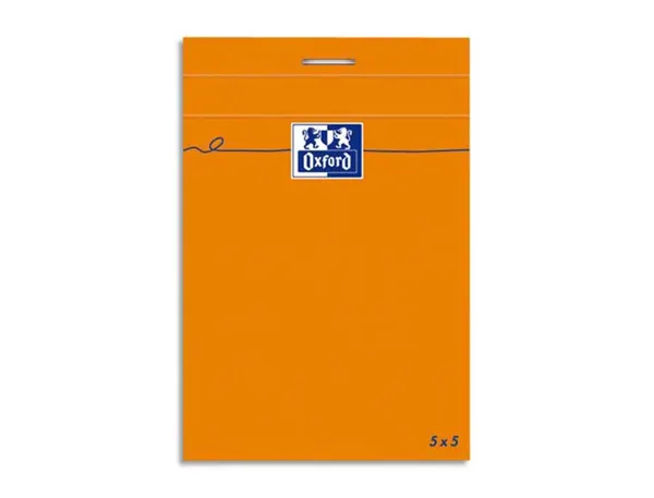Bloc bureau oxford a7+ papier vélin surfin agrafé en tête couverture enveloppante 85x120mm 80f 80g 5x5mm orange — Non classé