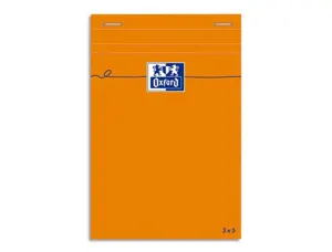 Bloc bureau oxford a6+ papier vélin surfin agrafé en tête couverture enveloppante 110x170mm 80f 80g 5x5mm orange — Non classé