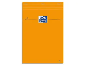 Bloc bureau oxford a5 papier vélin surfin agrafé en tête couverture enveloppante 148x210mm80f 80g 5x5mm 160 pag orange —…