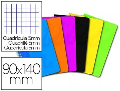 Carnet oxford reliure intégrale couverture pelliculée lavable souple 9x14cm 100 pages 90g 5x5mm coloris assortis — Non classé