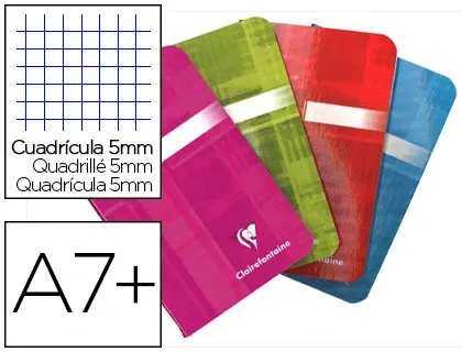 Carnet piqué clairefontaine papier vélin velouté couverture pelliculée lavable 9x14cm 96 pages 90g 5x5mm — Non classé