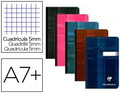 Carnet broché clairefontaine papier vélin velouté couverture pelliculée lavable souple 9x14cm 192 pages 90g 5x5mm — Non…
