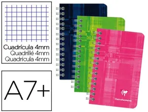 Carnet clairefontaine reliure intégrale papier vélin velouté couverture pelliculée lavable 7,5x12cm 100 pages 90g 4x4mm —…