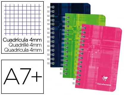 Carnet clairefontaine reliure intégrale papier vélin velouté couverture pelliculée lavable 7,5x12cm 100 pages 90g 4x4mm —…