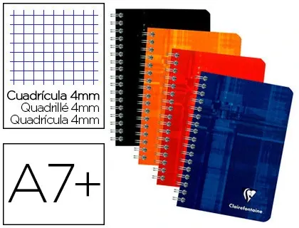 Carnet clairefontaine reliure intégrale papier vélin velouté couverture pelliculée lavable 9x14cm 180 pages 90g 5x5mm — Non…
