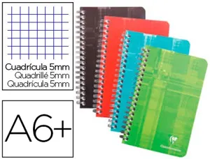 Carnet clairefontaine reliure intégrale papier vélin velouté couverture pelliculée lavable 11x17cm 180 pages 90g 5x5mm —…