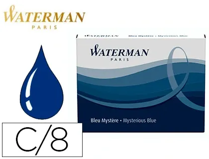 WATERMAN Cartouches d'encre longues, bleu mystère — Fournitures