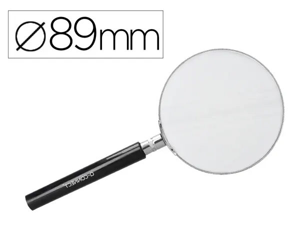 Loupe q-connect verre manche plastique 90 mm coloris noir — Non classé