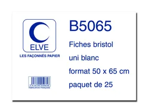 Feuille bristol elve 50x65cm 190g uni blanc — Non classé