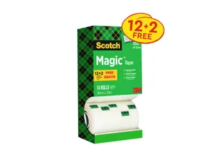Ruban adhésif scotch magic 81019m mx33m tour 14 rouleaux dont 4 gratuits — Non classé