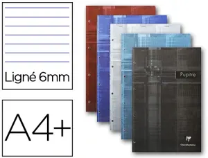 Bloc-notes pupitre clairefontaine couverture pelliculée agrafé en tête a4 90g 280 pages détachables travers marge — Non…