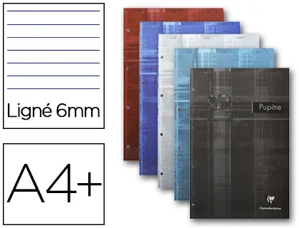 Bloc-notes pupitre clairefontaine couverture pelliculée agrafé en tête a4 90g 280 pages détachables travers marge — Non…