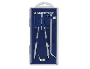 Compas staedtler laiton plaqué nickel satiné fibre verre rallonge vis micrométrique 17cm 35cm rallonge 58.5cm coffret — Non…