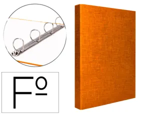 Classeur liderpapel 4 anneaux ronds 25mm a4+ carton rembordé paper coat coloris orange — Non classé