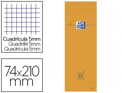 Bloc oxford shopping agrafé en tête 74x210mm 80f — Non classé