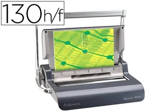Perforelieuse fellowes quazar wire manuelle 130f perforation facile 15f 80g anneaux métal 14mm a4 410x460x130mm 7,4kg — Non…