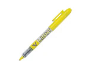 Surligneur pilot v light tracé 1/3mm encre liquide pigmentée fluide niveau d'encre visible coloris jaune — Non classé